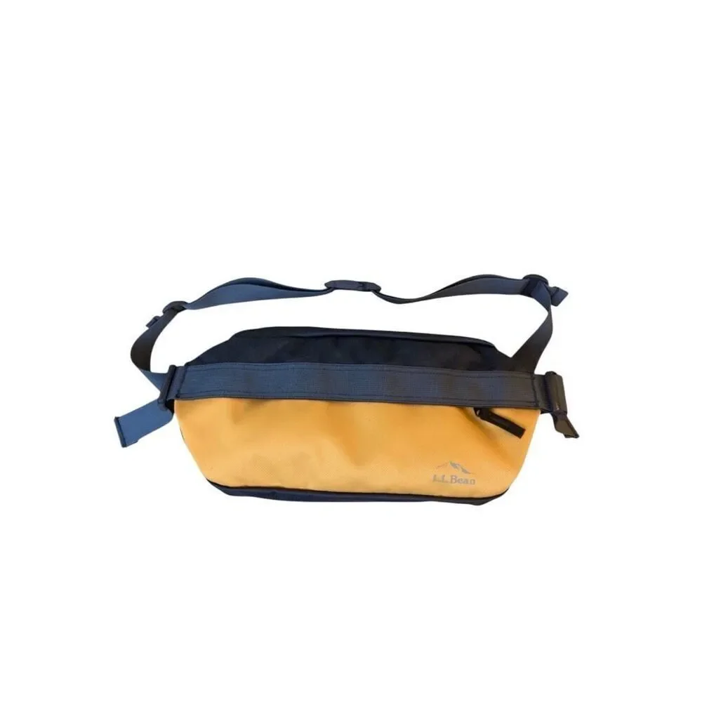 L.L.Bean Athleisure Sling Pack Belt Bag- Toffee Yellow Navy Blue, New With Tags